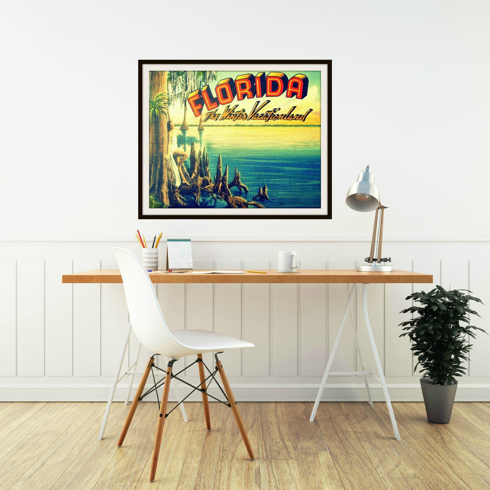 Vintage Florida Art Print Coastal Wall Art Florida Etsy