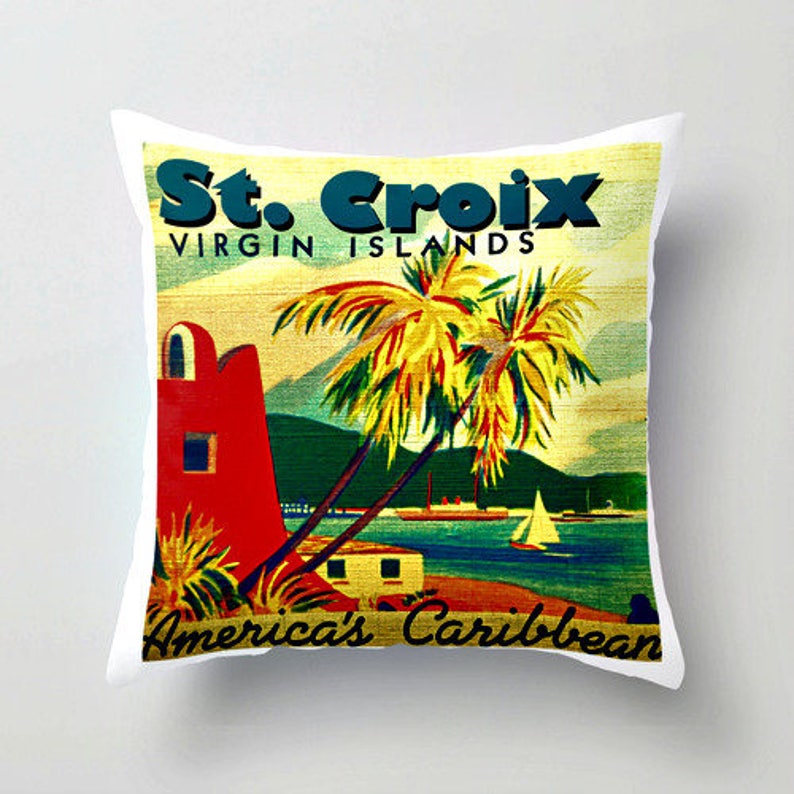 Vintage St Croix art print, St Croix Gifts, St Croix Poster, vintage travel poster, US Virgin Islands art image 3