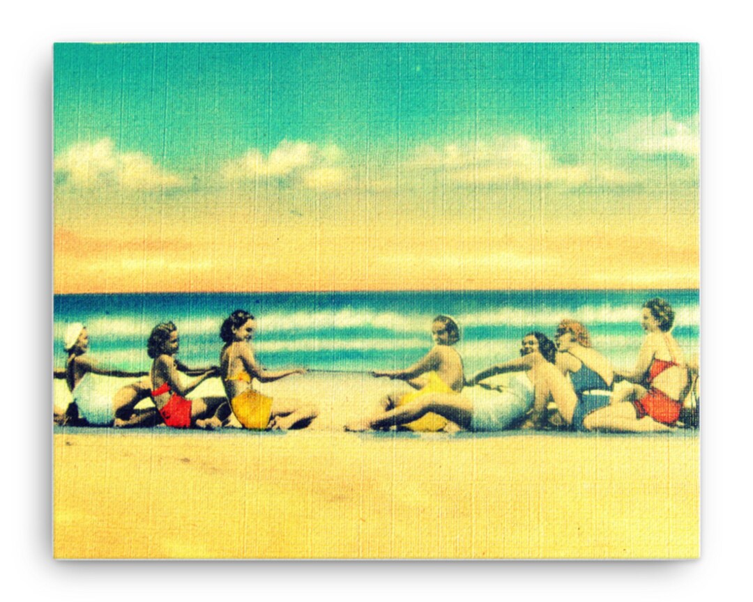 Beach House Canvas Coastal Canvas 24x30 Vintage Beach Art on Etsy UK