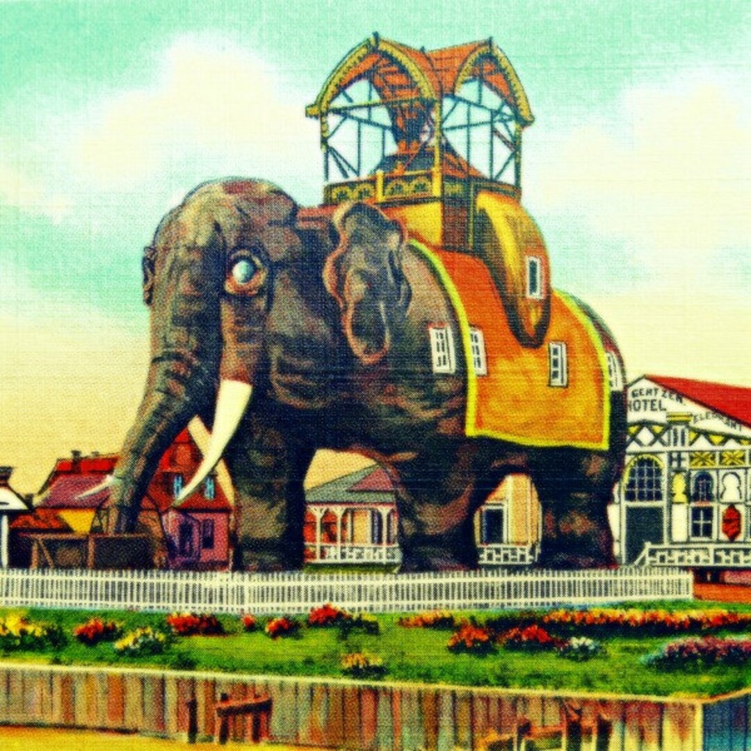 Lucy the Elephant Art Print Vintage Margate New Jersey Art Etsy