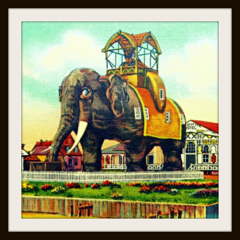 Lucy the Elephant Art Print Vintage Margate New Jersey Art Etsy