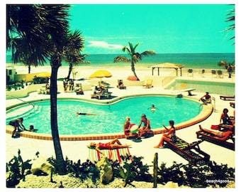 Mid Century prints of retro motel swimming pools,  vintage wall art