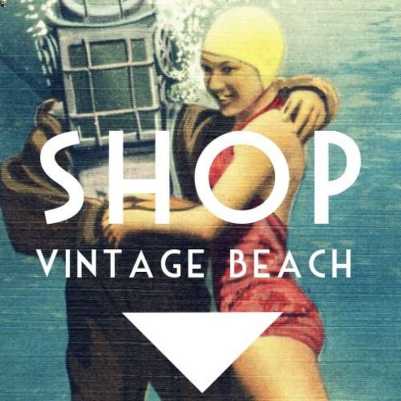 Vintage Beach Photograph, Women in Vintage Swimsuits on Beach, Home Gifts, Beach House Decor, Retro Beach Art image 6
