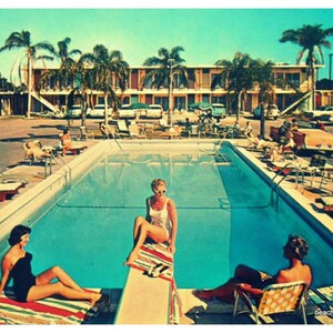 Summer art mid century gift Mid Century art prints retro motel swimming pool art Palm Springs Decor,