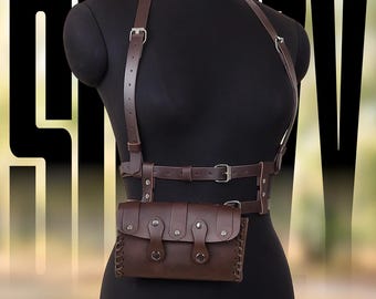 Handcrafted Leather Viking Belt Pouch: Medieval LARP Cosplay