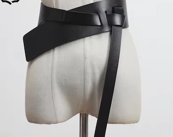 Wide Leather Corset Belt: Women's Fashion Waist Belt