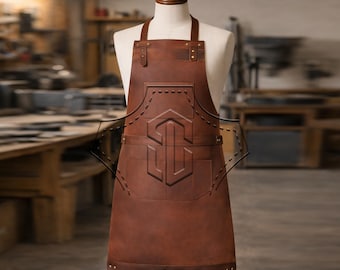 Real Leather Woodworking Apron, Professional Craftsman Workshop Tool Pocket Apron, Handmade Heavy Duty Carpenter