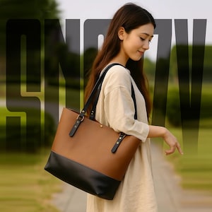 Handmade Leather Tote Bag: Personalized Women&#39;s Shoulder Bag