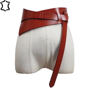 Wide Brown Leather Corset Belt: Women&#39;s Fashion Waist Belt