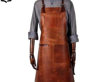 Leather Apron: BBQ Apron, Gift For Husband