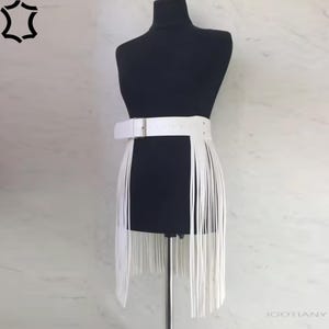 Genuine Leather Fringe Belt: Boho Waist Accent