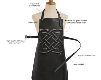 Delantal de cuero negro