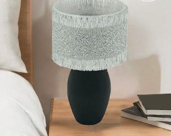 Dollhouse Table Lamp, Battery Operated 1:12 Scale, Modern Lighting | Silver, Black, Handmade