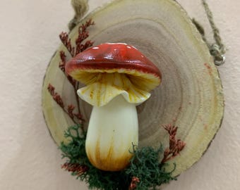 3D Wooden Mushroom Wall Art: Handmade Cottagecore Decor