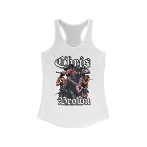 Chris Brown Tribute Women&#39;s Racerback Tank, Music Fan Apparel, Summer Top, Concert Outfit, Gift for Fans, Casual Wear