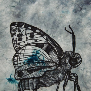 HAND DYED SILK Scarf Hand Drawn Moth Greys With Dark Green - Etsy