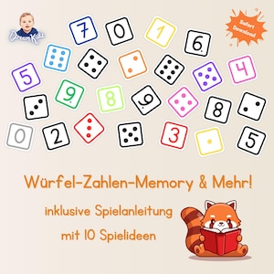 Zahlenkarten & Würfelkarten PDF | Montessori Lernspiele Vorschule | Zählen und Mengen lernen | Druckbar Sofort Download