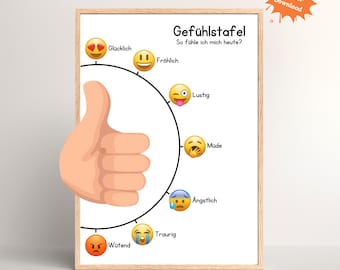 Gefühlstafel Kindergarten | Emotionen lernen PDF | Gefühle erkennen & benennen | Achtsamkeit Material Vorschule Download | Morgenkreis