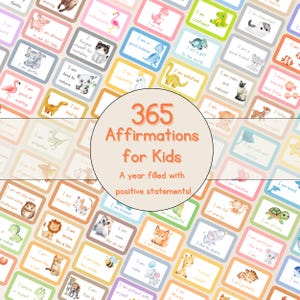 365 Daily Affirmation Cards Printable Positive Affirmations | Digital Download | Mindfulness Self Care Kit | Instant Download PDF A4 Letter