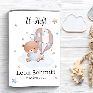 Personalisierte U-Heft Hülle & Impfpass Hülle Set | Baby Geschenk Geburt Taufe | 3-teilig mit Fächern | Mädchen Junge
