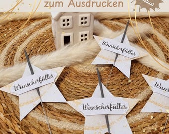 Wunscherfüller Bastelvorlage DIY | Wunderkerzen Geschenk Digital | Geldgeschenk Geburtstag Weihnachten Silvester Konfirmation Taufe uvm.