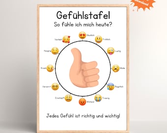 Gefühlstafel mit Drehzeiger | Gefühle erkennen benennen | Achtsamkeit & Emotionen lernen | Kindergarten Material Download | Morgenkreis Kita