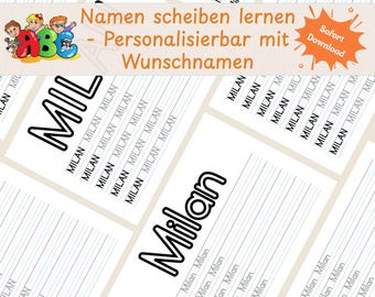 Personalisiertes Namen Schreiben Lernblatt | Name Schreiben lernen PDF | Übungsblätter Vorschule Kindergarten | Digital Download | KiTa