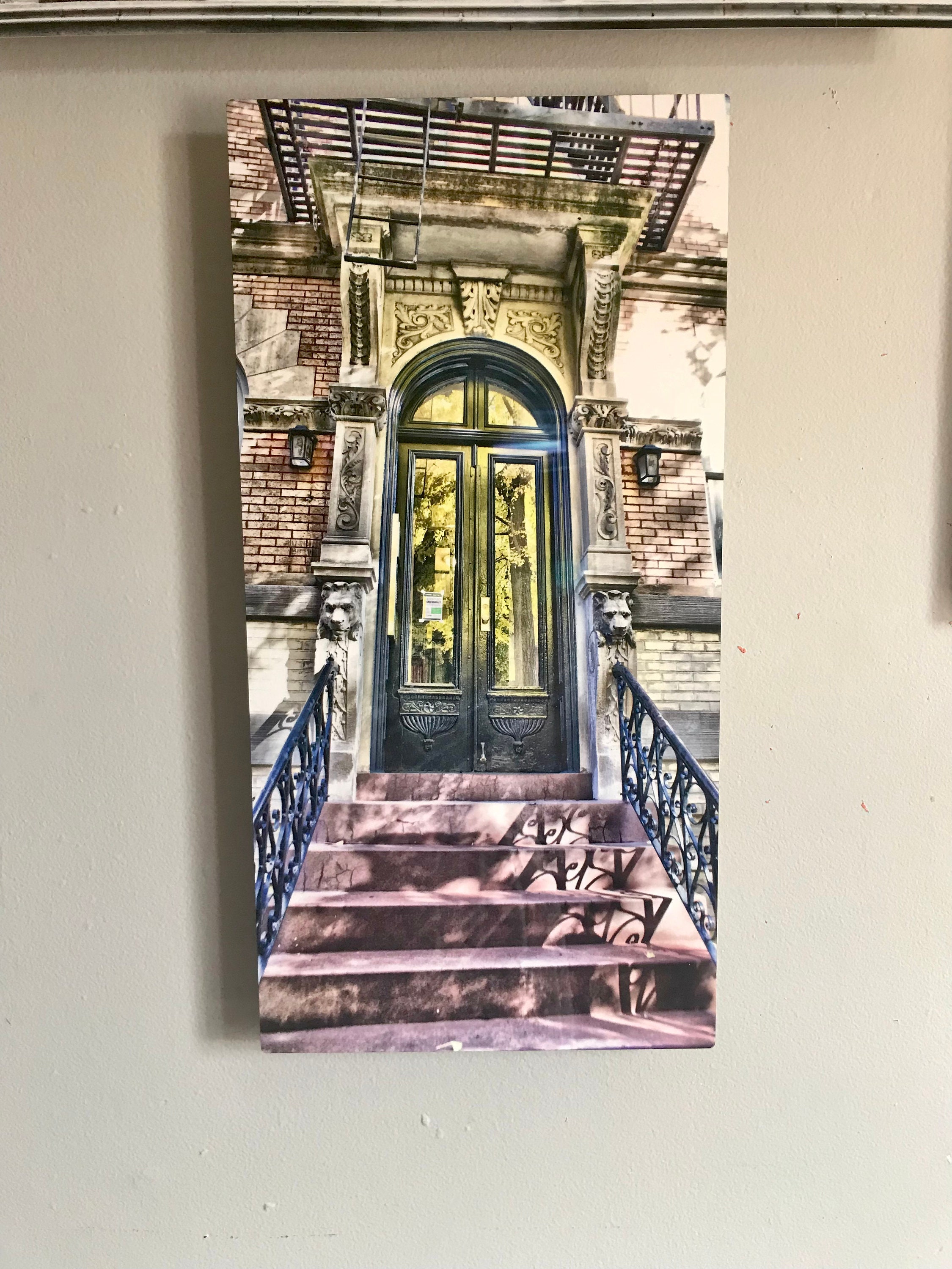 Vintage Metal Scottish House Sculpture Wall Art Original Matted and