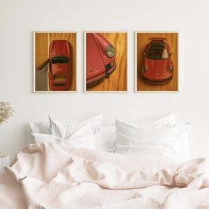 Red Porsche Art Series – Luxury Car Wall Art Prints | Classic Car Decor for Garage or Office