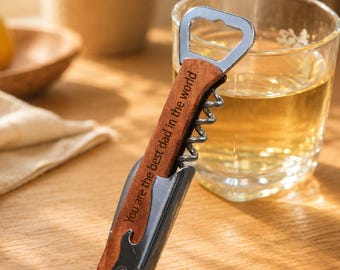 Custom Wooden Bottle Openers,Personalized Engraved Wine Bottle Opener,Fathers Day Gift, Birthday Gift,Wedding Gifts,Groomsmen Gift