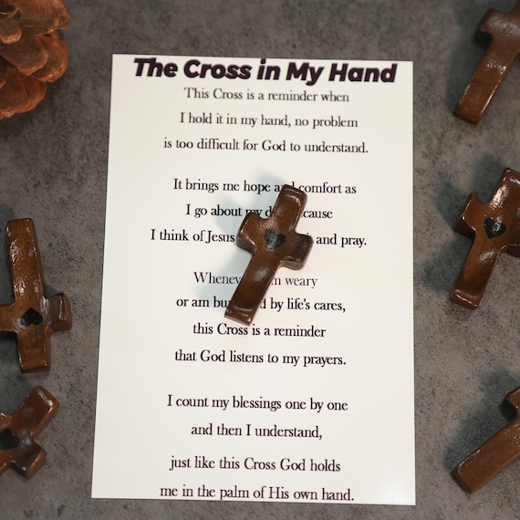 10 Pices Set Small Pocket Thumb Cross for Prayer,Walnut Wood Cross,Stress Relief ,Faith-Based Comfort Gift,Christian Charm,Gift For Dad