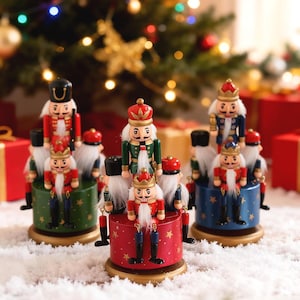 Nussknacker Spieluhr Geschenk, personalisierte Holz Nussknacker Spieluhr, individuell gravierte Spieluhr, Babypartygeschenk, Weihnachtsgeschenk, Feiertagsdekor