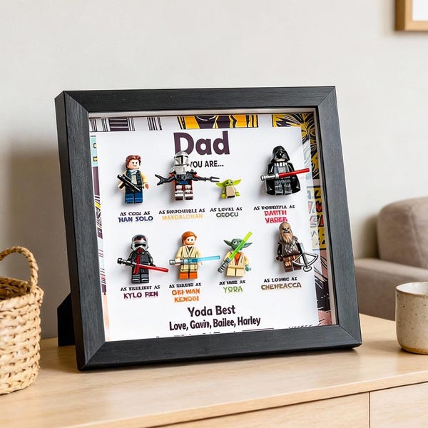 Custom Star Wars Frame, Personalized Superhero Frame Gift for Dad,Father's Day Gift, Anniversary Gift For Him/Uncel