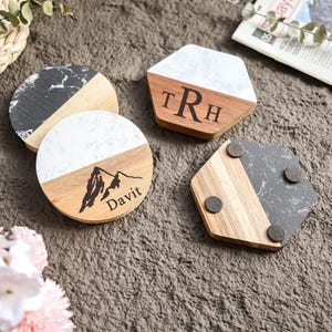 Personalized  Wood Coasters,Custom Engraved Coasters,Bridal Shower Gift,Fathers Day Gift,Housewarming Gift,Engagement