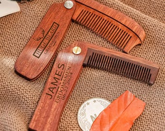 Personalized wooden beard comb, engraved beard comb,Groomsmen Gift,Personalized Gift for Him, Beard Gifts,Graduation Gifts, Husband Gift