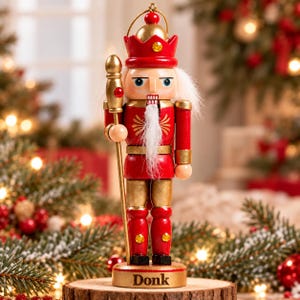 Wooden Nutcracker Soldier Set, 5.11 Inch Red Christmas Nutcracker Figurines, Holiday Table Decor, Xmas Gift