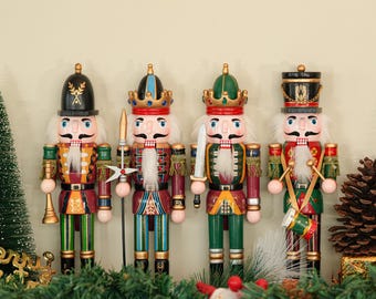 Vintage Christmas Nutcracker Wooden Ornament, Wooden Nutcracker, Wooden Handicrafts, Christmas Gift