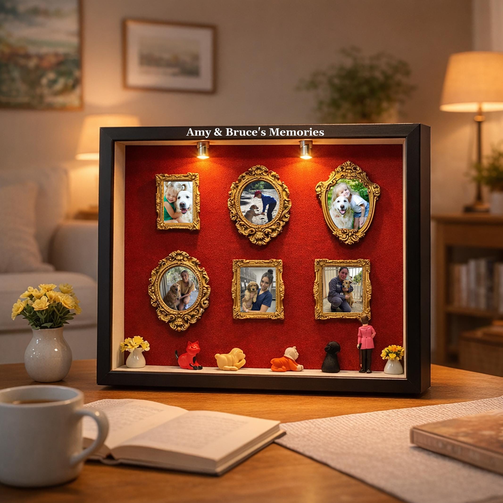 Personalized Dog Photo Memory Box, Pet Frame, LED Light up Memories (12 ...