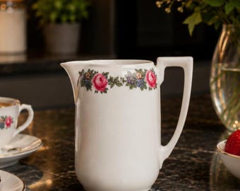Vintage Schwarzenburg Porcelain Milk Jug | Art Deco Floral Creamer Pitcher
