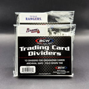Divisores horizontais para cartões colecionáveis BCW com 30 etiquetas personalizadas com a palavra MLB
