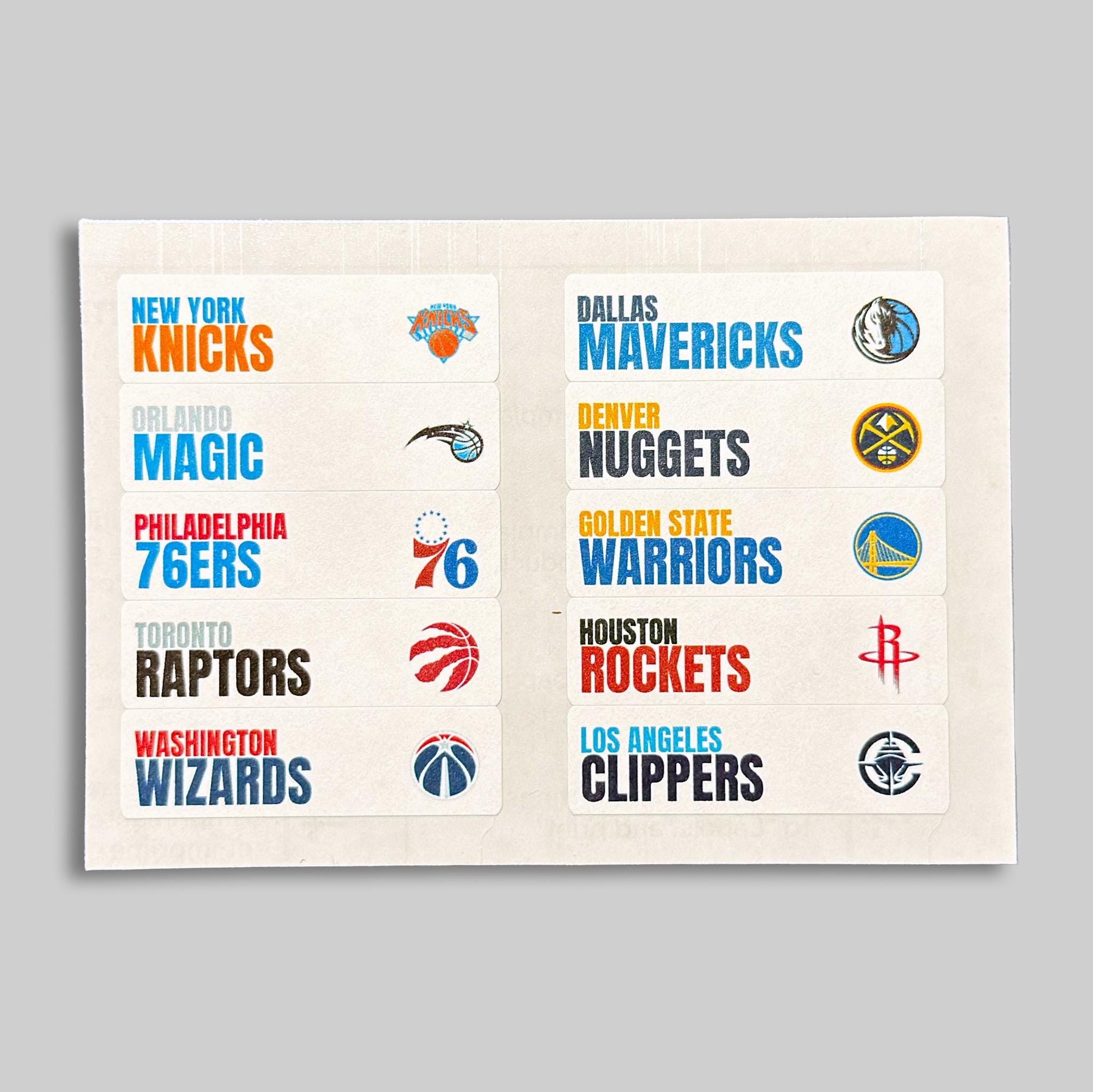 NBA Team Labels | Trading & Sports Card Dividers, Basketball Card ...