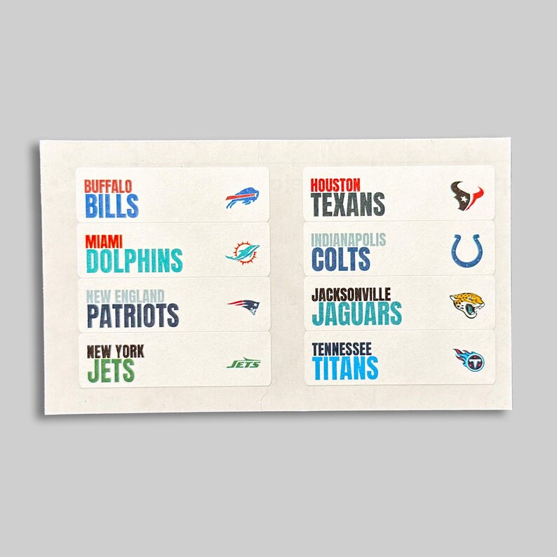 Nfl Label NFL Team Labels | Trading & Sports Card Dividers, Football Card ...