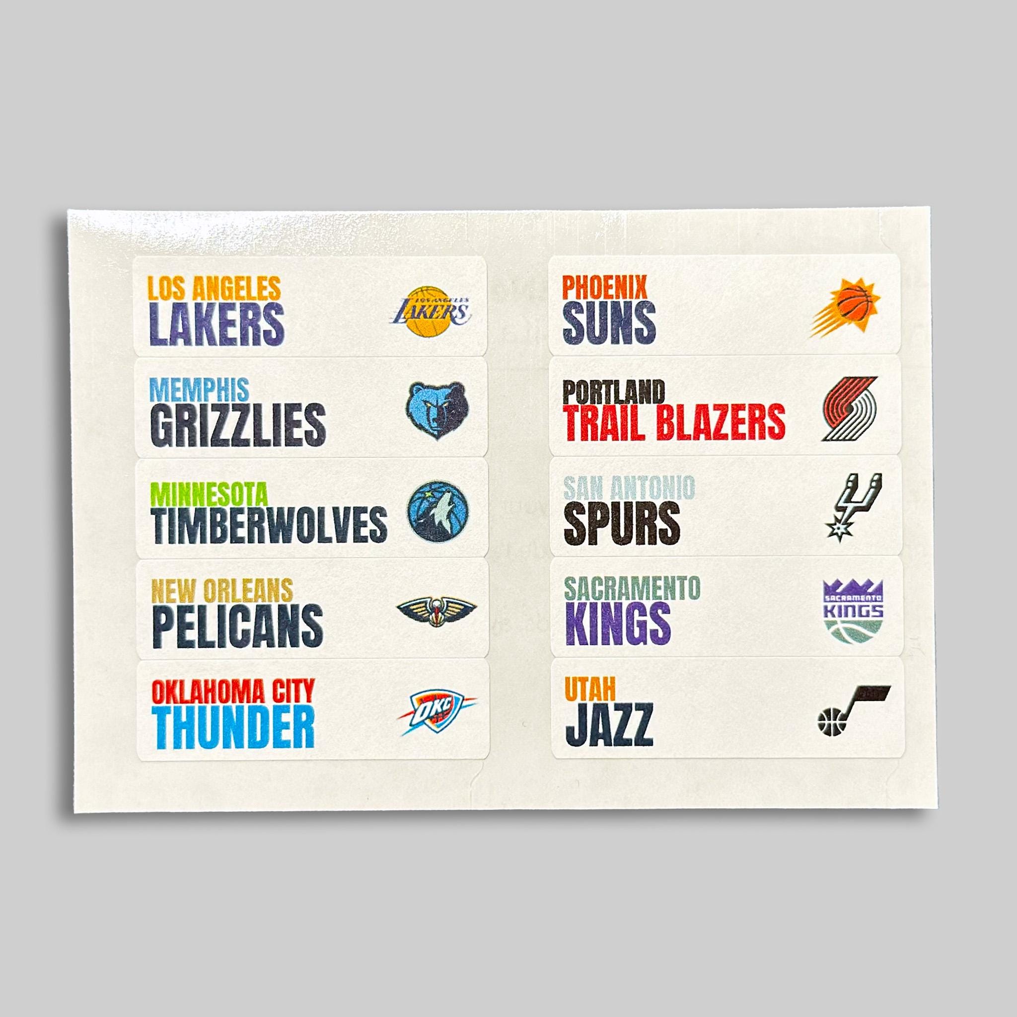 NBA Team Labels | Trading & Sports Card Dividers, Basketball Card ...