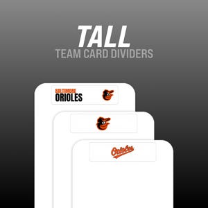 BCW Tall Trading Card Dividers with Custom MLB Baseball Team Labels (Set of 30)
