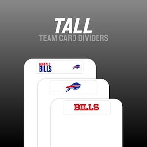Divisórias altas para cards colecionáveis ​​BCW com etiquetas personalizadas de times de futebol americano da NFL (conjunto de 32)