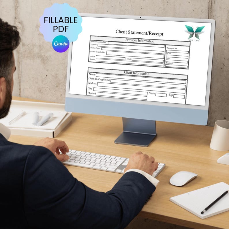 Computer Mouse Receipt Client Statement Receipt Template | Private Practice Financials ...