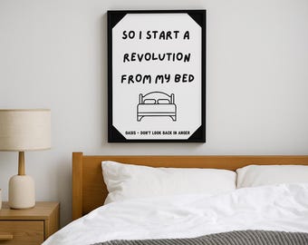 オアシスの歌詞ポスター：Don't Look Back in Anger - ブリットポップ ウォールアート（デジタルダウンロード）