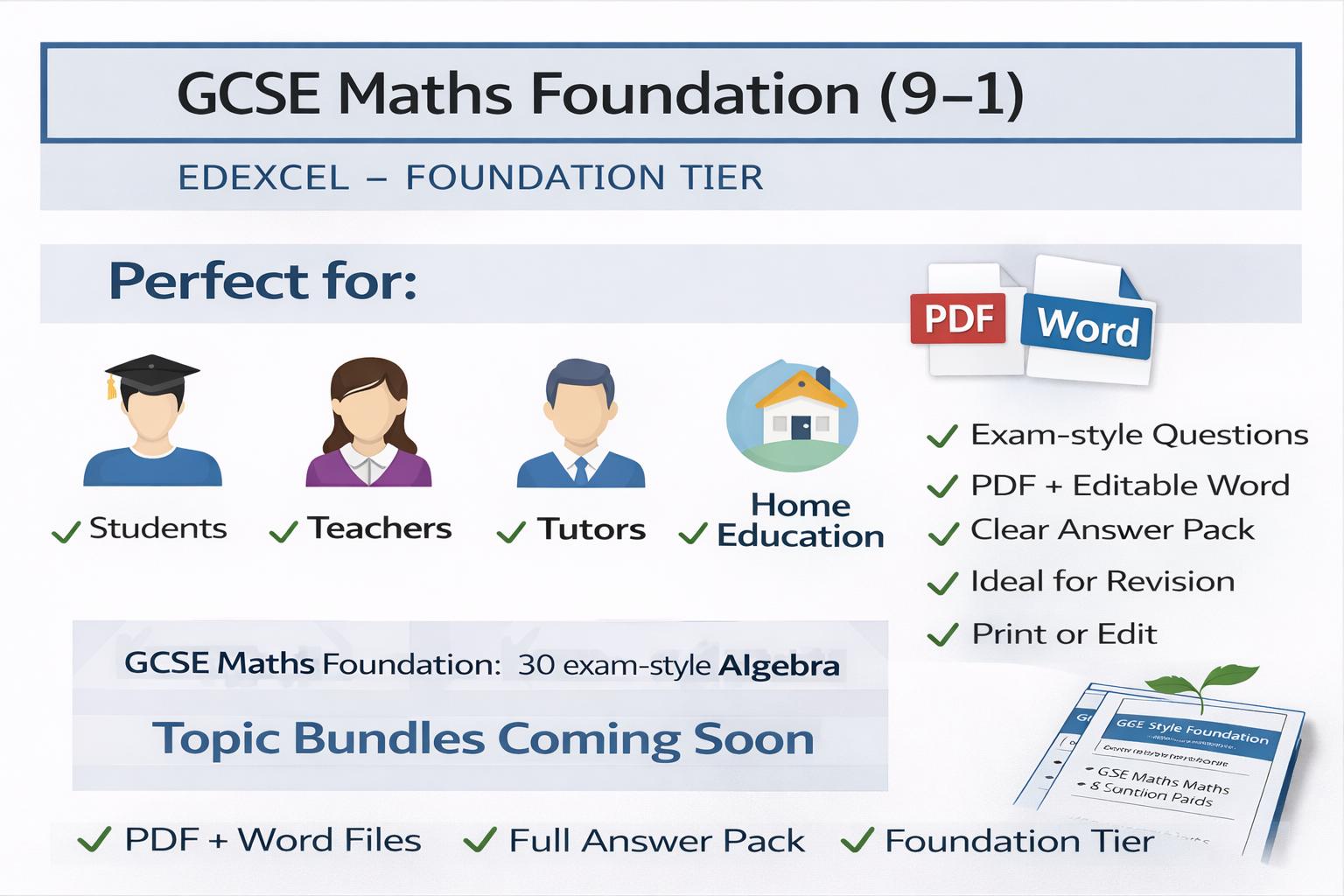 GCSE Maths Geometry and Measure: 30 Exam Questions, Edexcel (PDF and ...