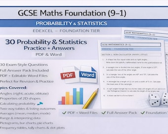 GCSE数学確率と統計：30の試験問題（PDFとWord形式）