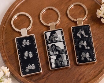 Personalized Film Strip Photo Keychain, Custom Picture Keychain, Couple Gift, Anniversary Gift, Photo Booth Keychain, Memory Keepsake